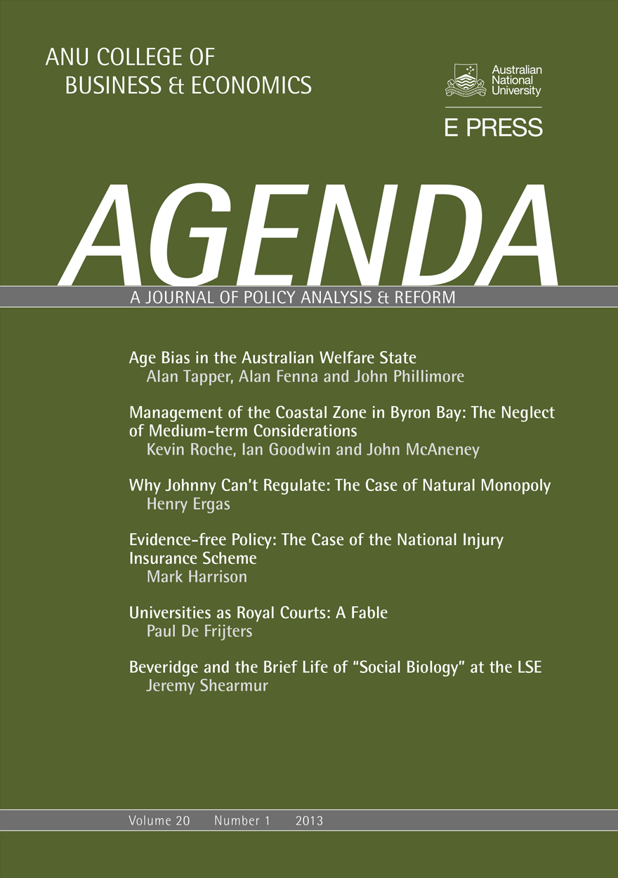 Agenda - A Journal of Policy Analysis and Reform: Volume 20, Number 1, 2013